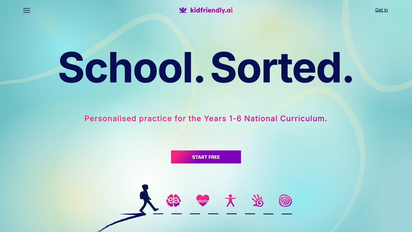 Kidfriendly.ai homepage hero screenshot